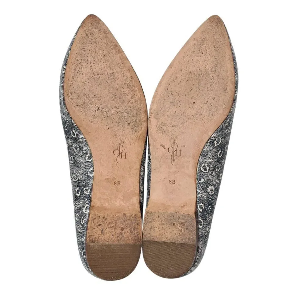 Cole Haan Women's Magnolia Skimmer Embossed Leather Ballet Flat Sz 8 B
